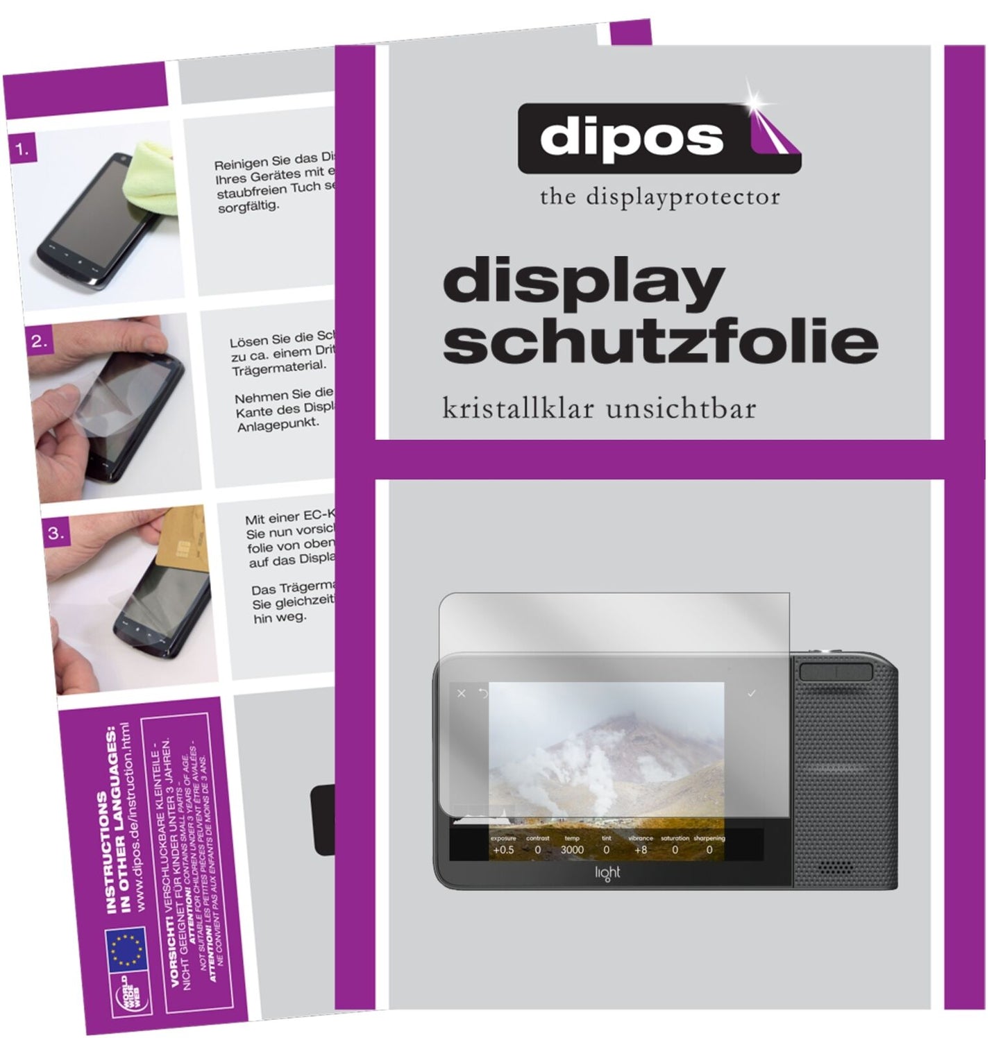 5x Schutzfolie klar für Light L16 Kompaktkamera Display-Schutzfolie