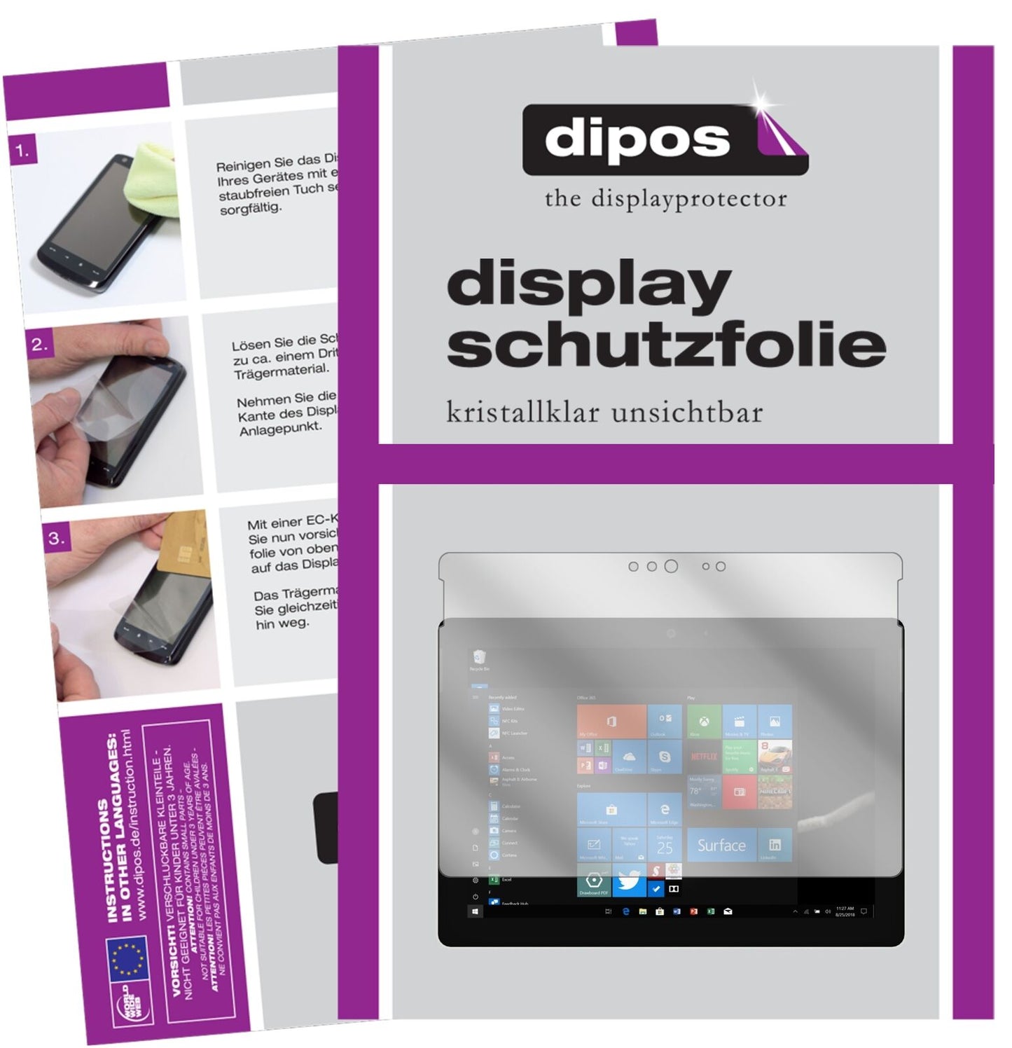 1x Schutzfolie klar für Microsoft Surface Go Display-Schutzfolie