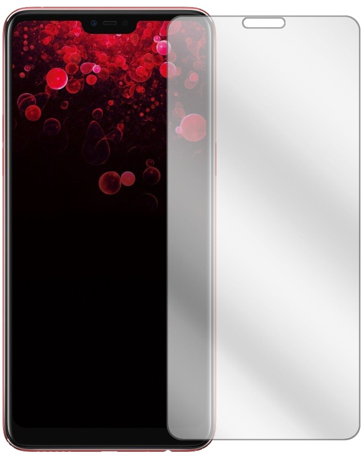 Klare Displayschutzfolie von dipos passend für Oppo F7, präziser Zuschnitt und blasenfrei montiert