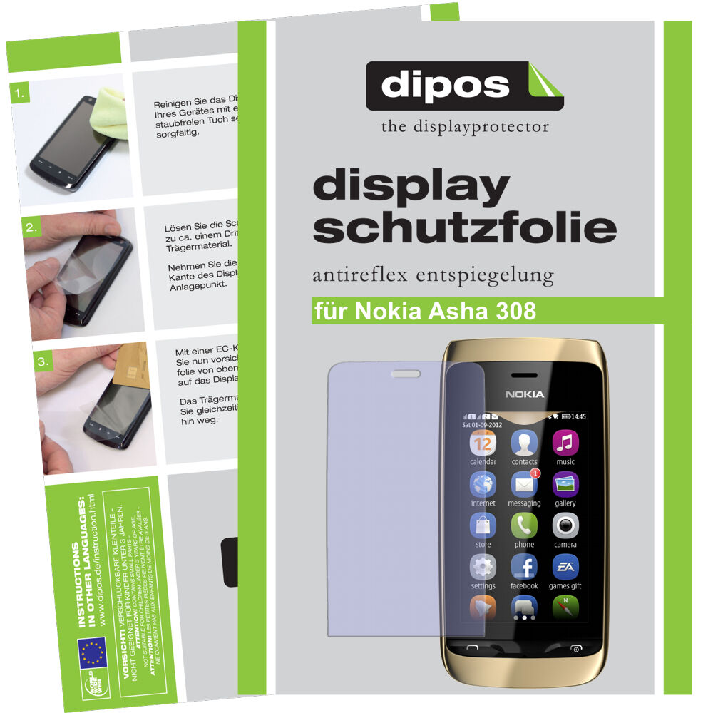 2x Schutzfolie matt für Asha 308 Nokia Display-Schutzfolie