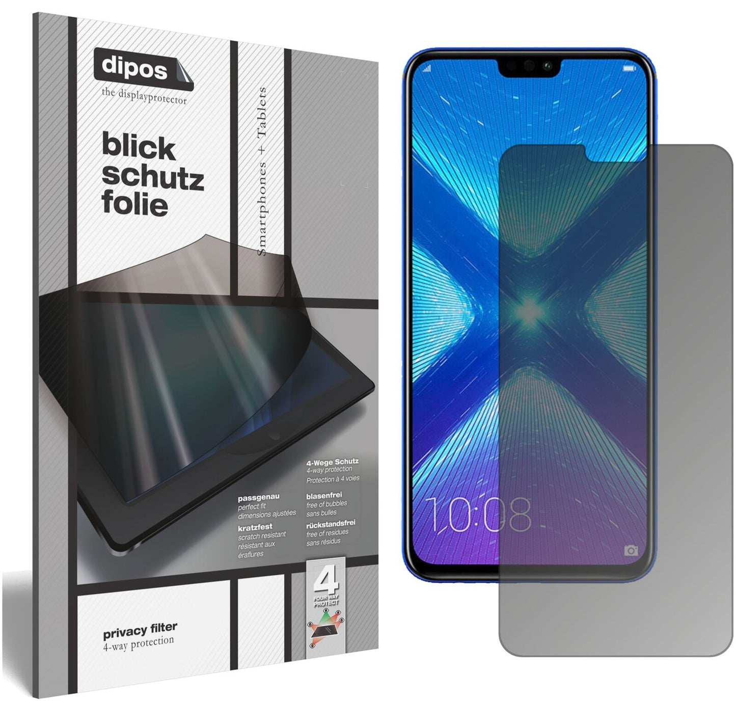 Blickschutzfolie für Honor 8X matt Schutzfolie Privacy
