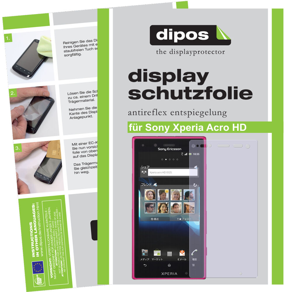 2x Schutzfolie matt für Xperia Acro HD Sony Display-Schutzfolie