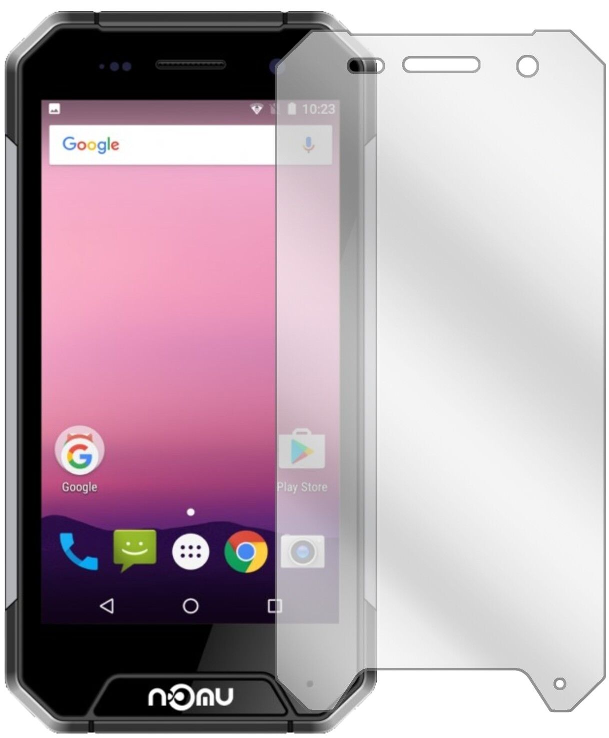 Klare Displayschutzfolie von dipos passend für Nomu S30 Mini, präziser Zuschnitt und blasenfrei montiert