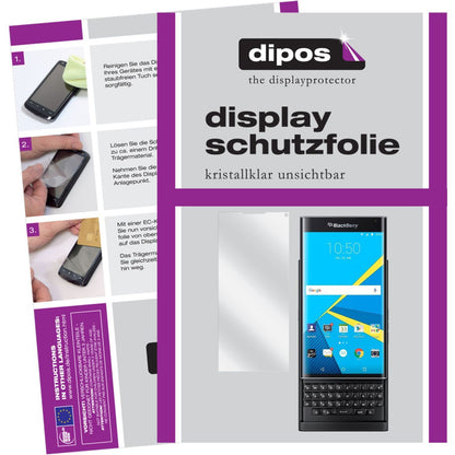 Klare Displayschutzfolie von dipos passend für Priv Blackberry, präziser Zuschnitt und blasenfrei montiert