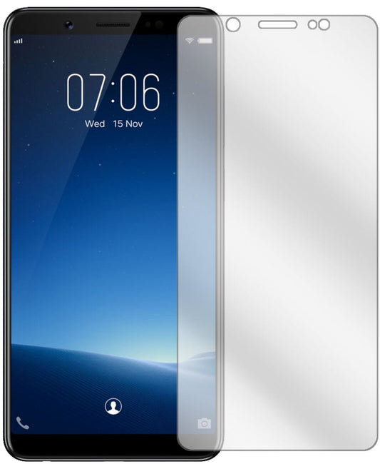 Klare Displayschutzfolie von dipos passend für Vivo V7, präziser Zuschnitt und blasenfrei montiert