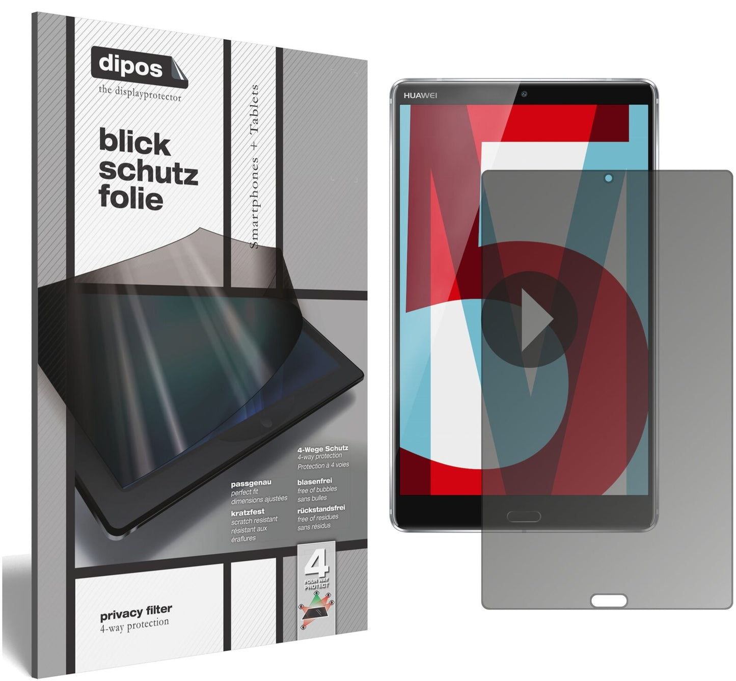Blickschutzfolie für Huawei Mediapad M5 10 Zoll matt Schutzfolie Privacy