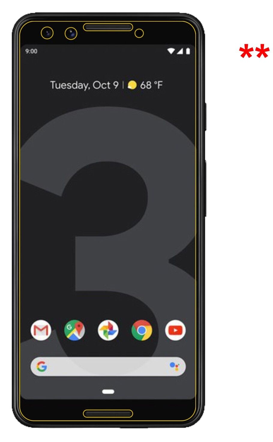 5x Schutzfolie klar für Google Pixel 3 Display-Schutzfolie