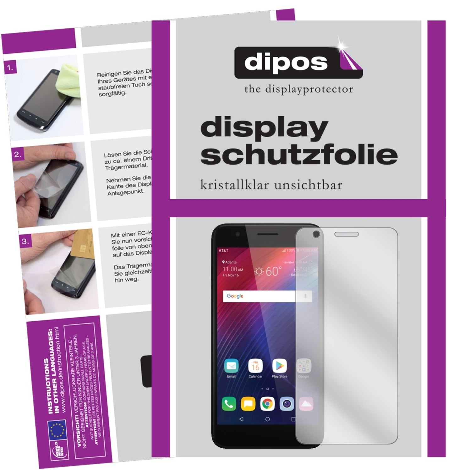 5x Schutzfolie klar für LG Phoenix Plus Display-Schutzfolie