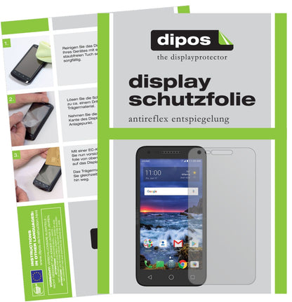 AlcatelVerso mit aufgebrachter dipos Displayschutzfolie, die lästige Fingerabdrücke minimiert
