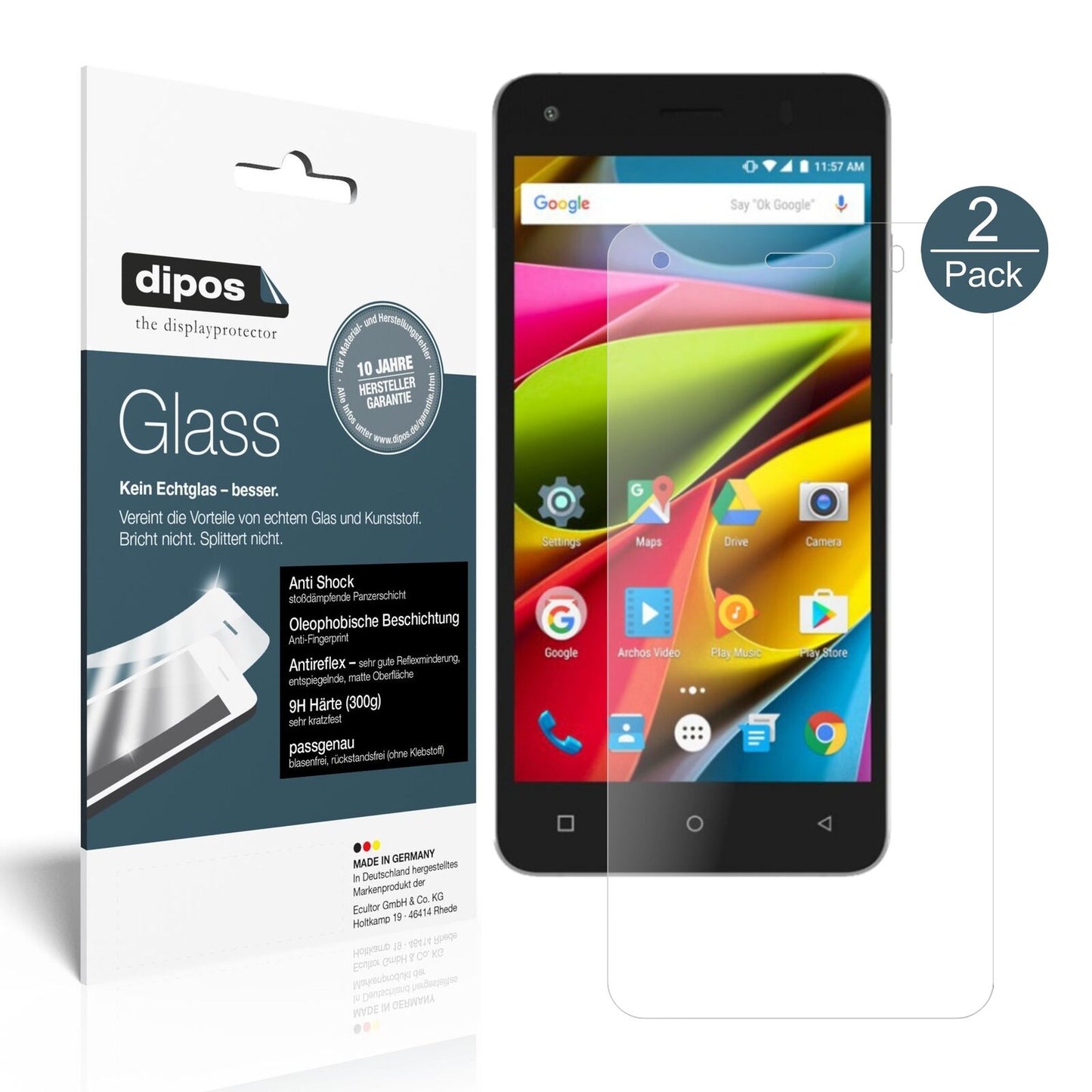 1x 9H Matte Screen Protector for Archos 50b Cobalt Lite Tempered Glass