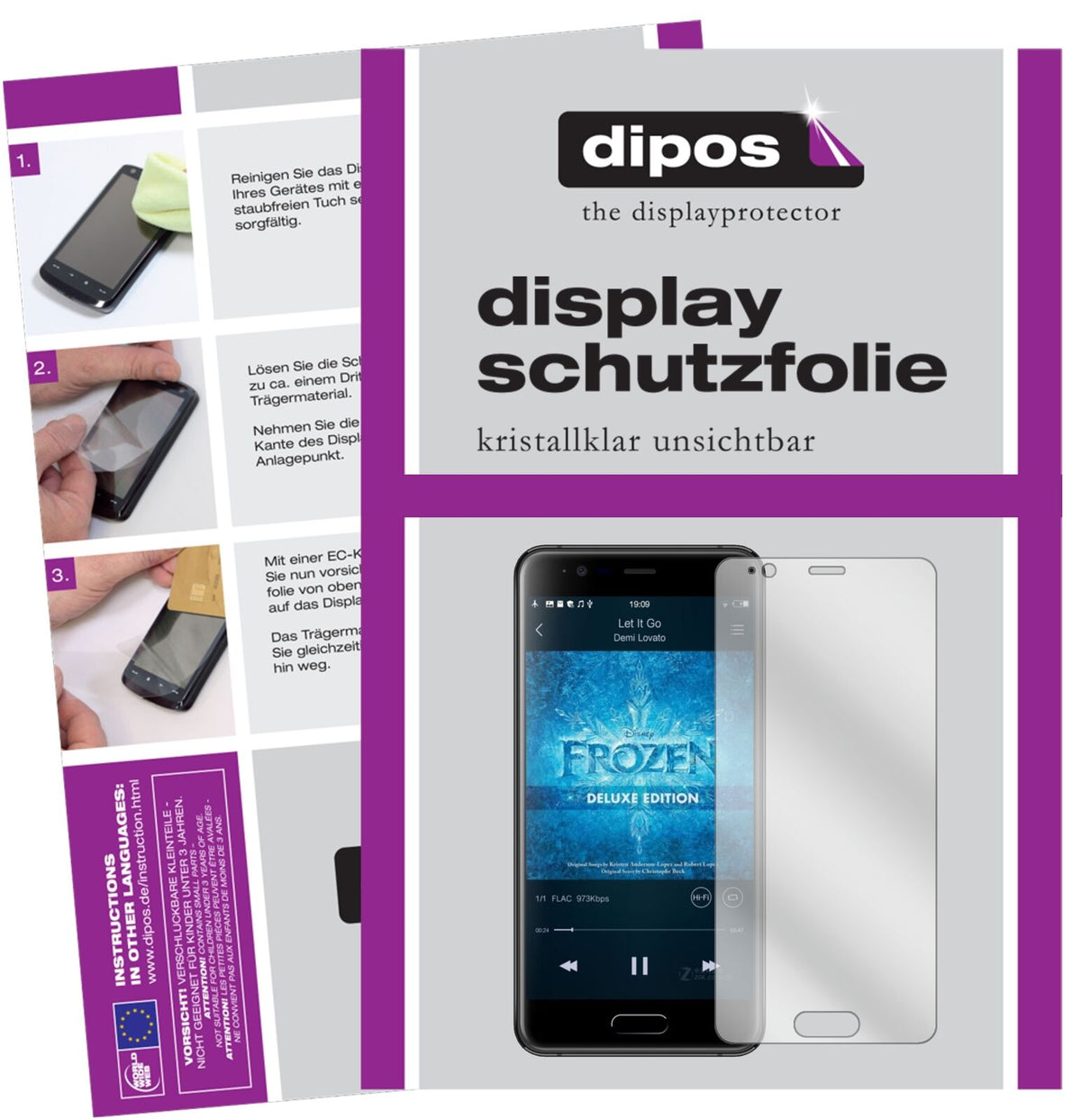 BlackviewP6000 mit aufgebrachter dipos Displayschutzfolie, glasklare Darstellung ohne Einschränkungen