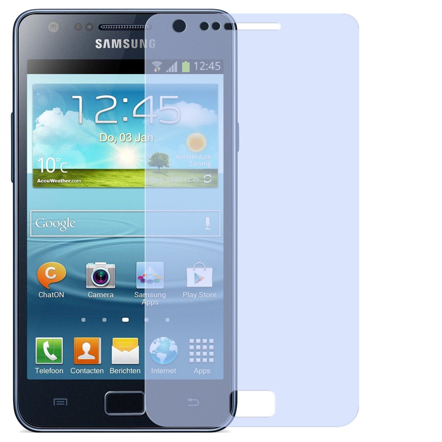 2x Schutzfolie matt für Galaxy S2 Plus Samsung Display-Schutzfolie