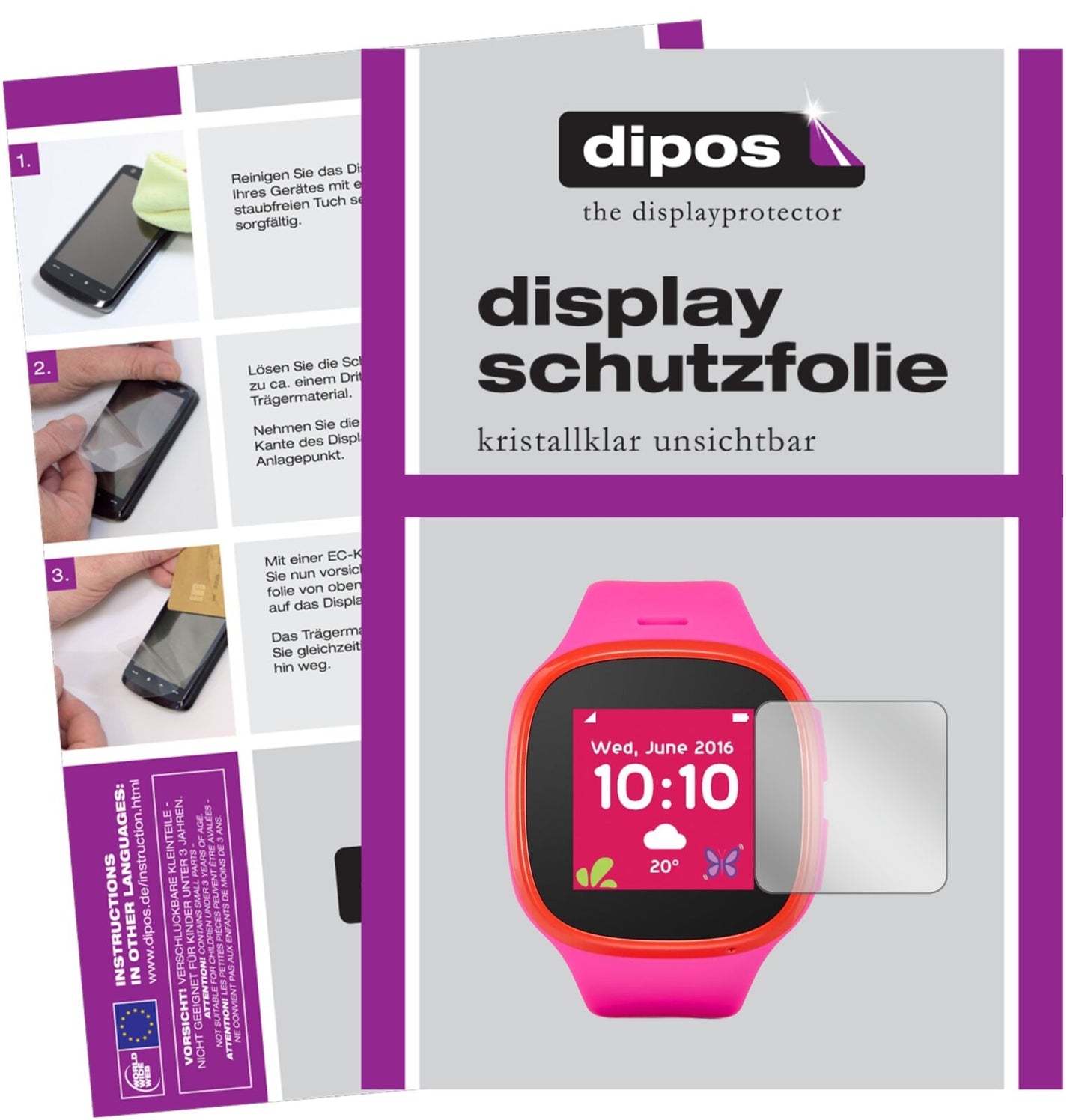 5x Schutzfolie klar für Alcatel Movetime Family Watch MT30 Display-Schutzfolie