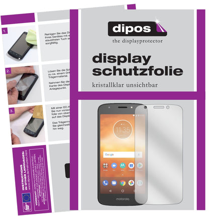 MotorolaMoto E5 Play Go mit aufgebrachter dipos Displayschutzfolie, glasklare Darstellung ohne Einschränkungen