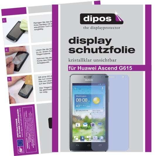 dipos 2x Clear Screen Protector for Huawei Ascend G615