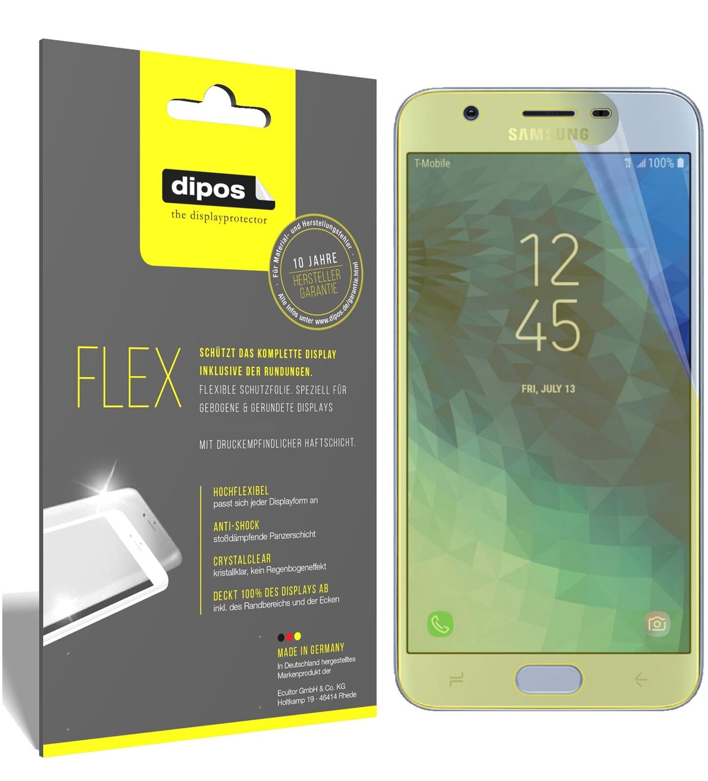 2x 3D Full Cover Schutzfolie für Samsung Galaxy J7 Star