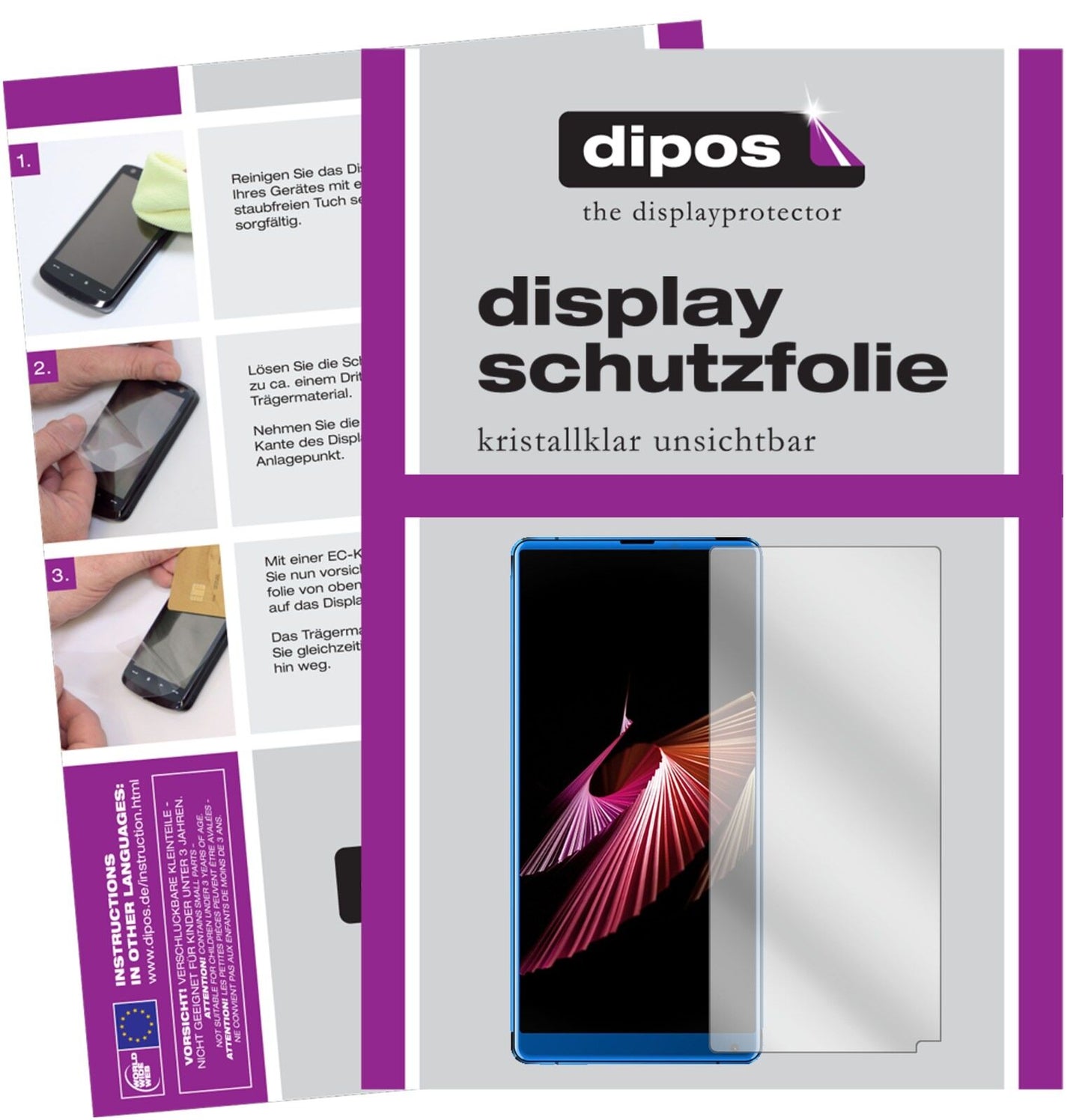 M-HORSEPure 2 mit aufgebrachter dipos Displayschutzfolie, glasklare Darstellung ohne Einschränkungen