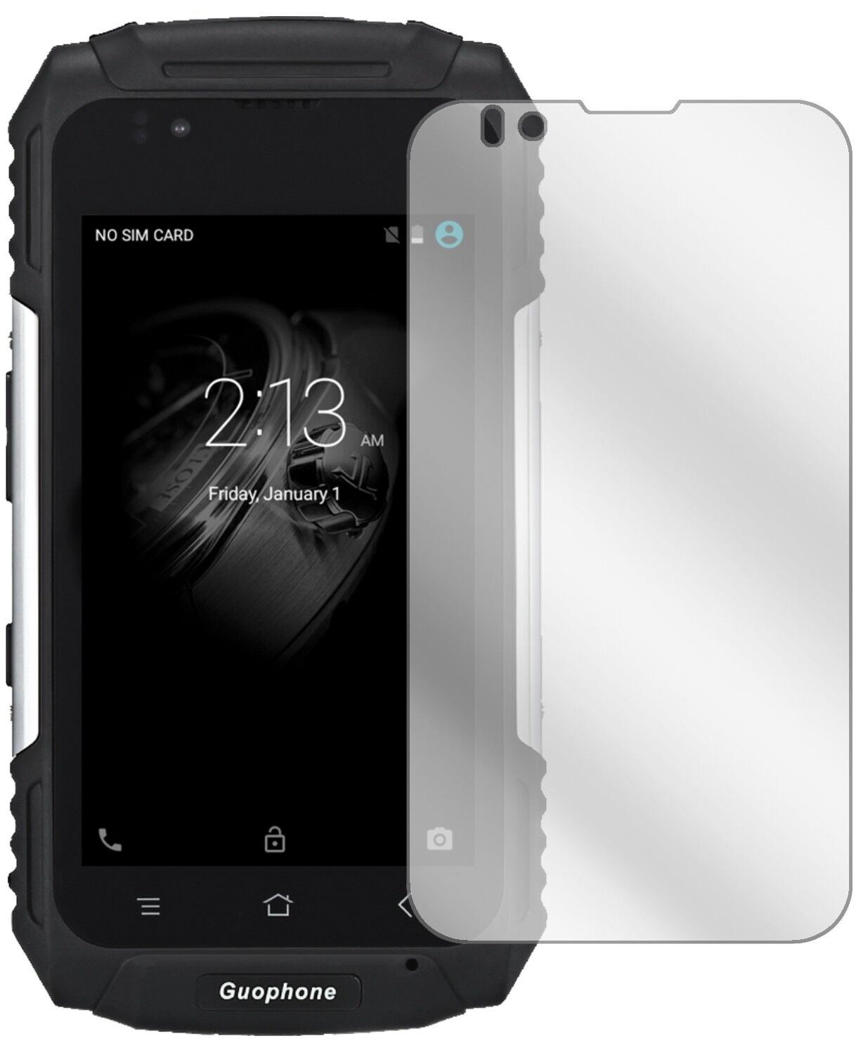 Klare Displayschutzfolie von dipos passend für Guophone V88, präziser Zuschnitt und blasenfrei montiert
