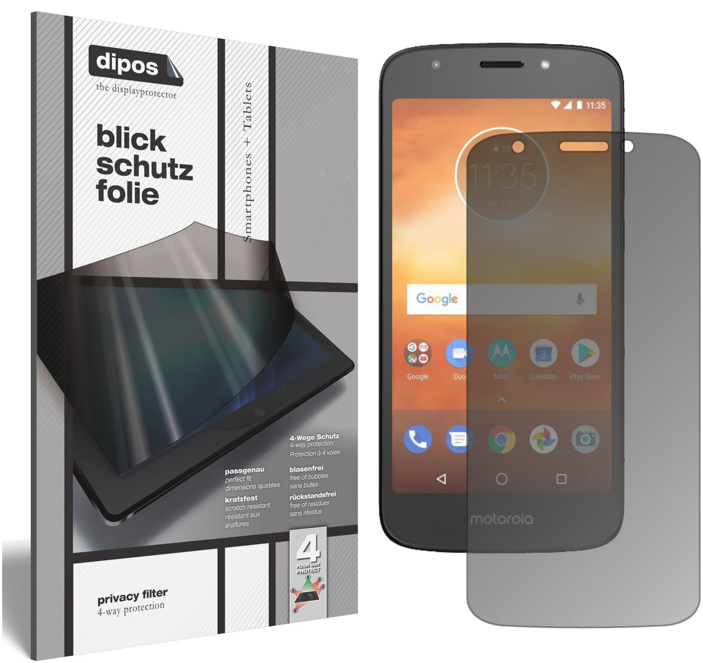 Blickschutzfolie für Motorola Moto E5 Play MSM8917 matt Schutzfolie Privacy