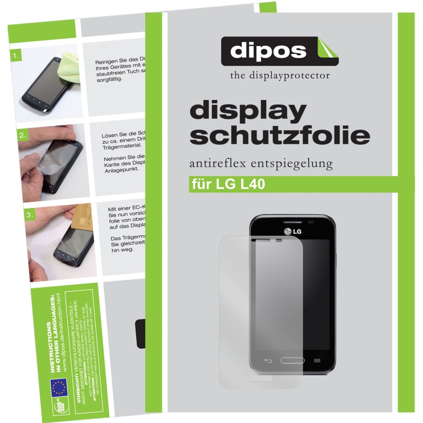 2x Schutzfolie matt für L40 LG Display-Schutzfolie