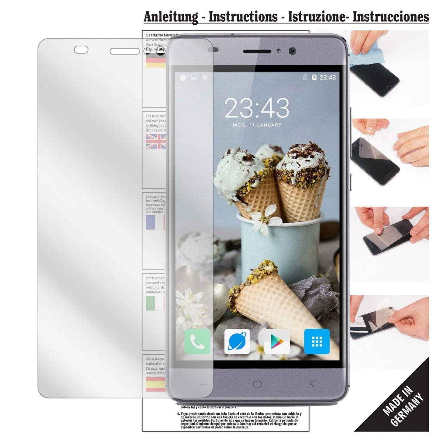 6x Schutzfolie klar für Landvo XM300 Display-Schutzfolie