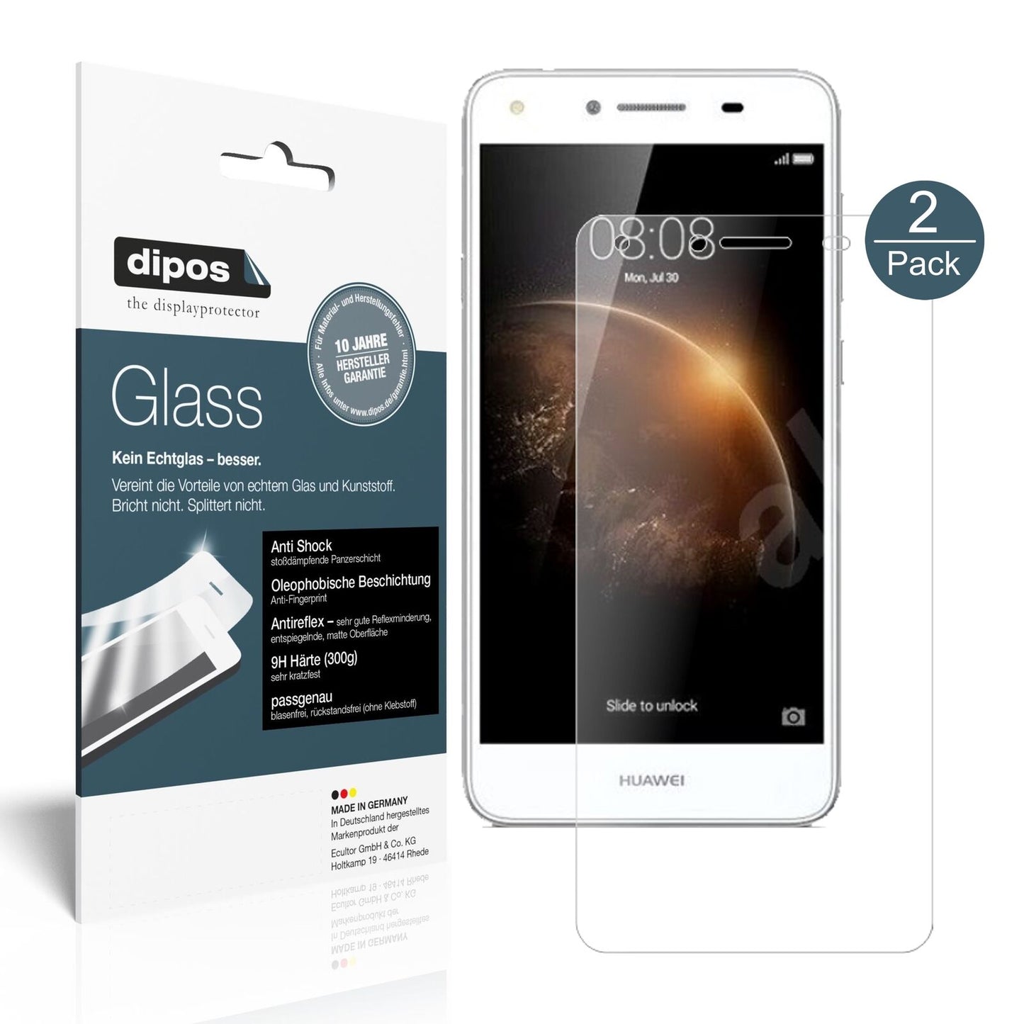 1x 9H Schutzfolie matt für Huawei Y6 II Compact Panzerfolie