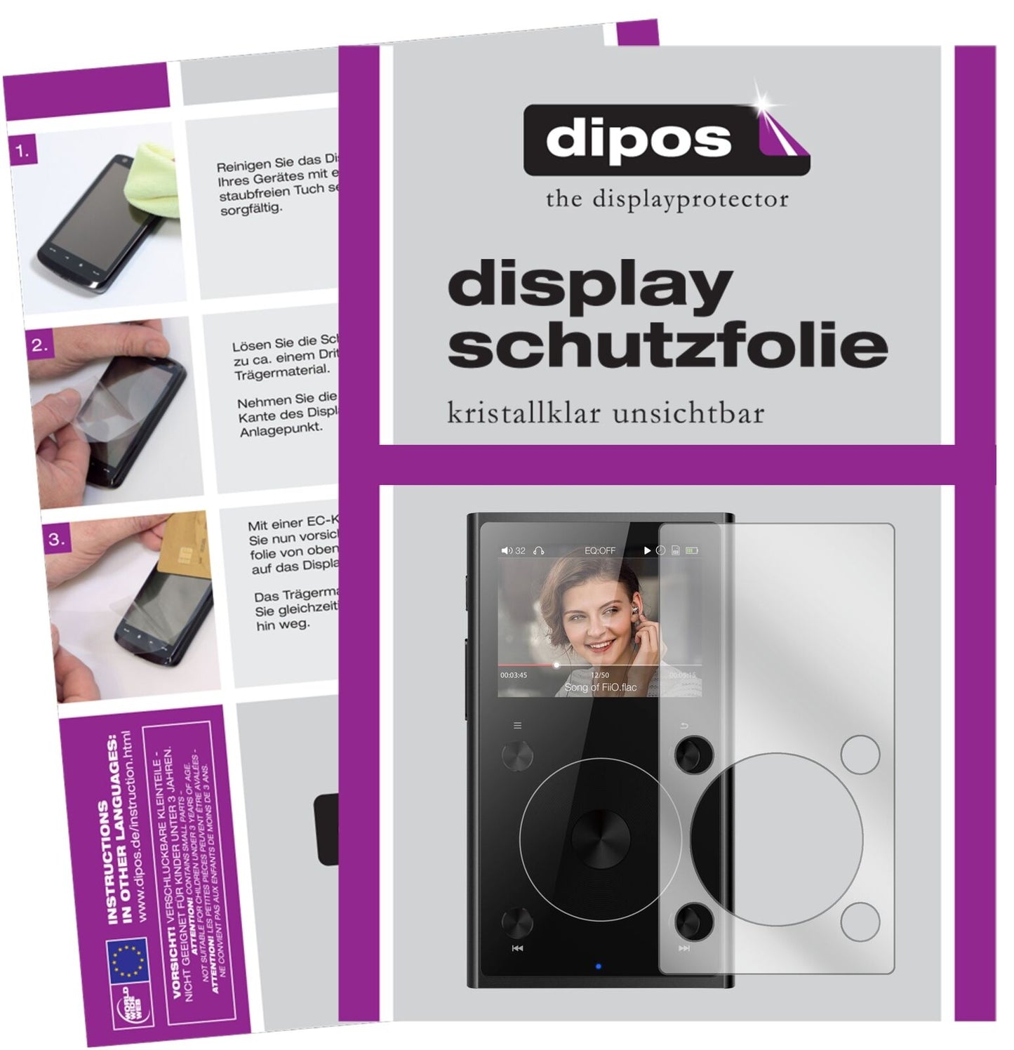 5x Schutzfolie klar für FiiO X1 II MP3-Player Display-Schutzfolie