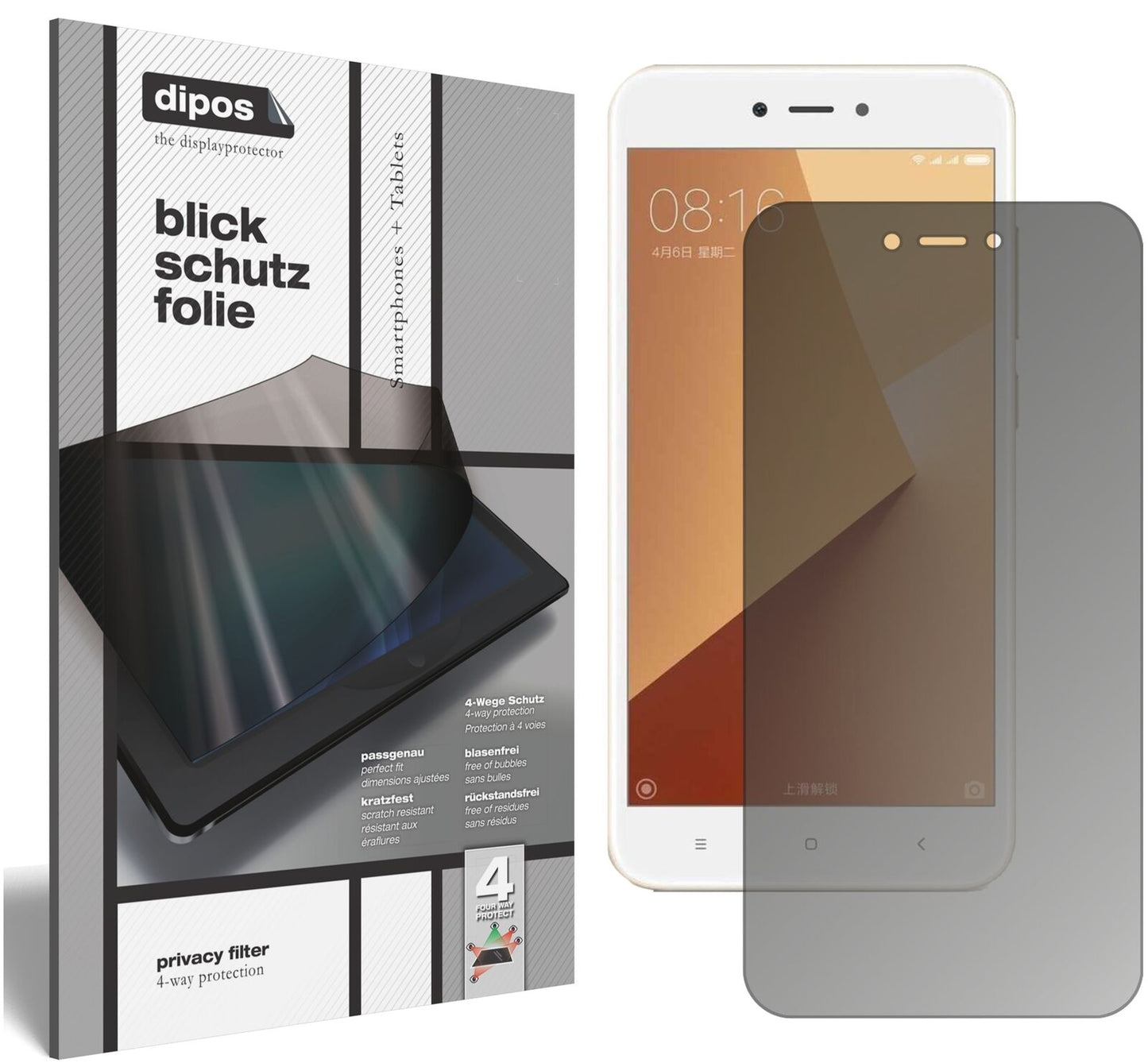 Blickschutzfolie für Xiaomi Redmi Note 5A matt Schutzfolie Privacy
