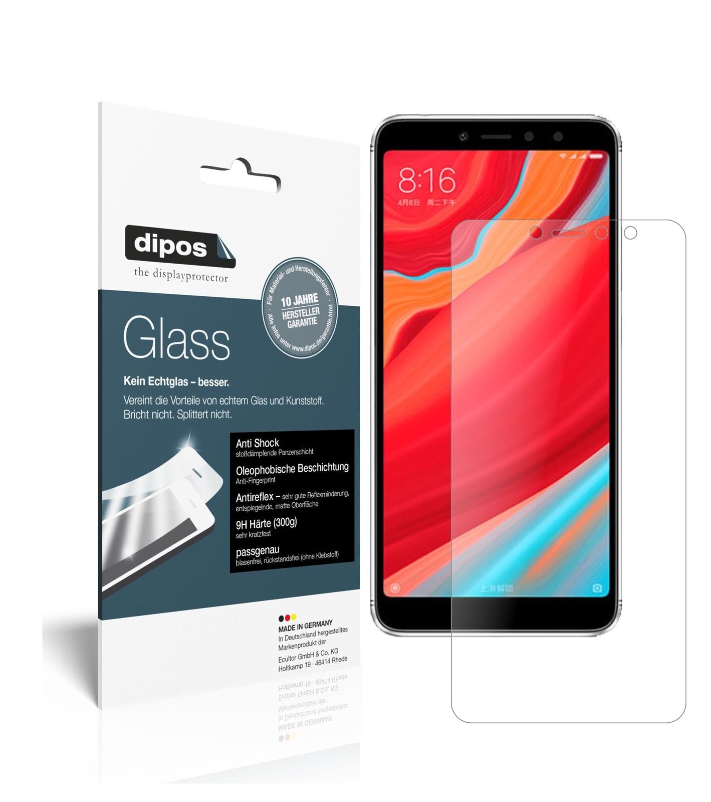 1x 9H Schutzfolie matt für Xiaomi Redmi Y2 Panzerfolie
