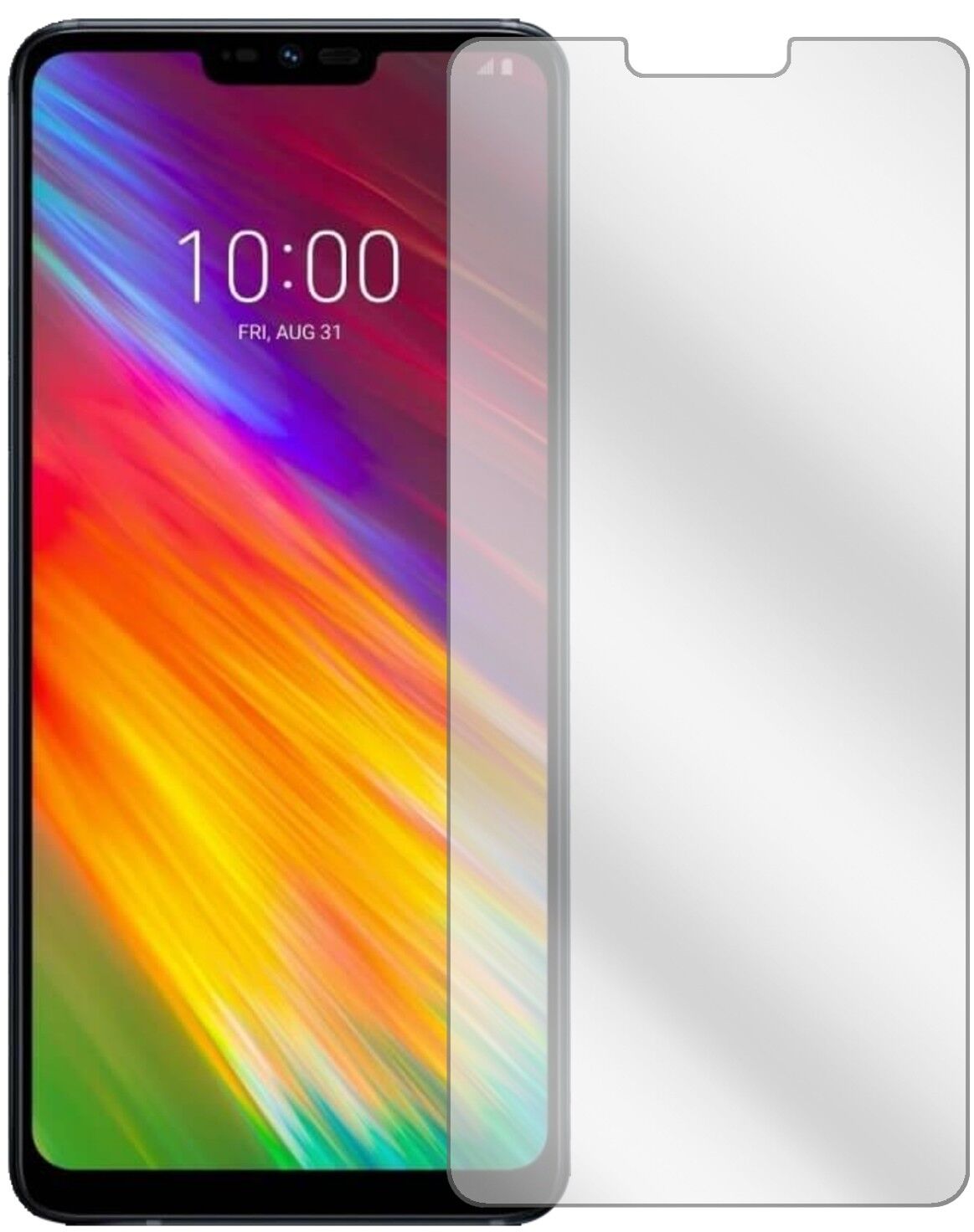 Klare Displayschutzfolie von dipos passend für LG G7 Fit, präziser Zuschnitt und blasenfrei montiert