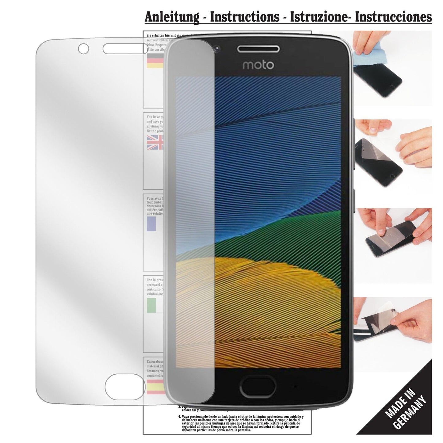 6x Schutzfolie klar für Motorola Moto G5 Plus Display-Schutzfolie