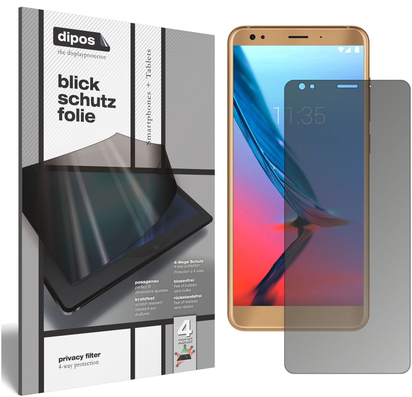 Blickschutzfolie für ZTE Blade V9 Vita matt Schutzfolie Privacy