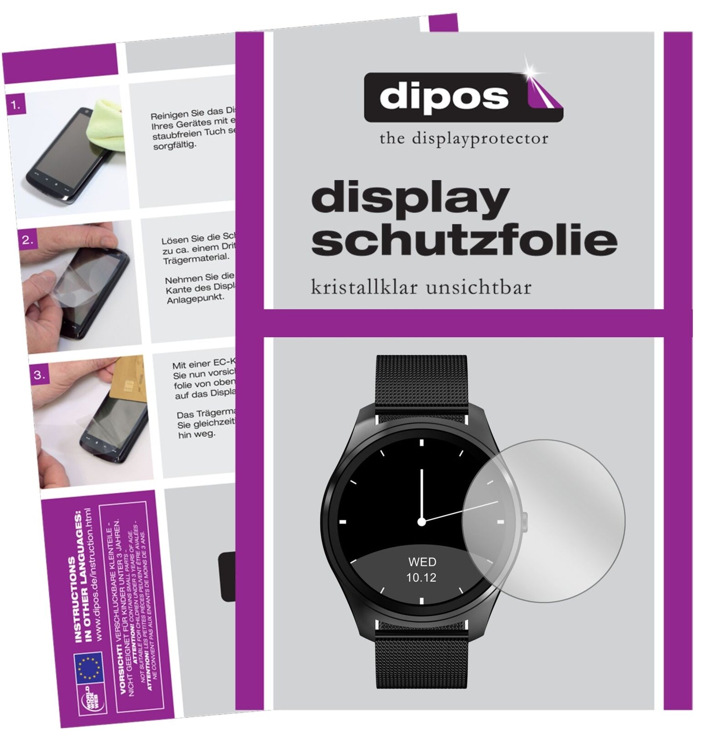 5x Schutzfolie klar für DIGGRO DI03 Smartwatch Display-Schutzfolie