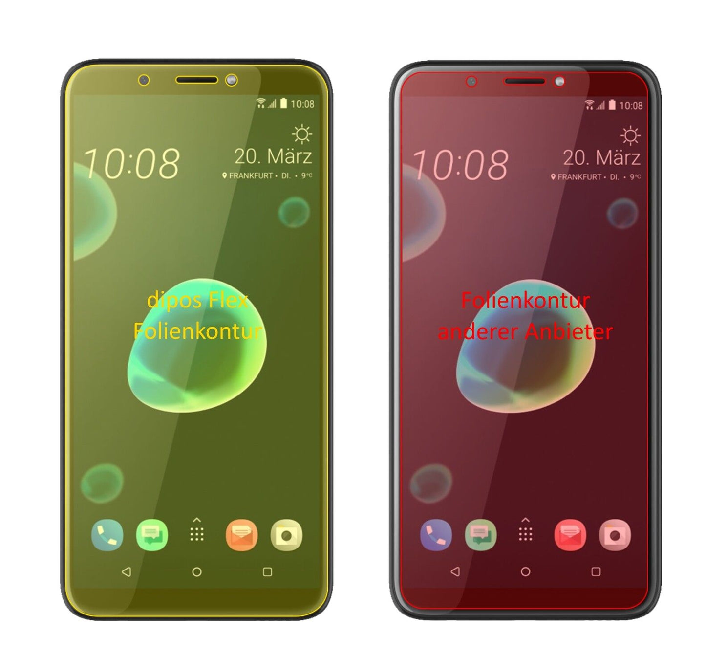 2x 3D Full Cover Schutzfolie für HTC Desire 12