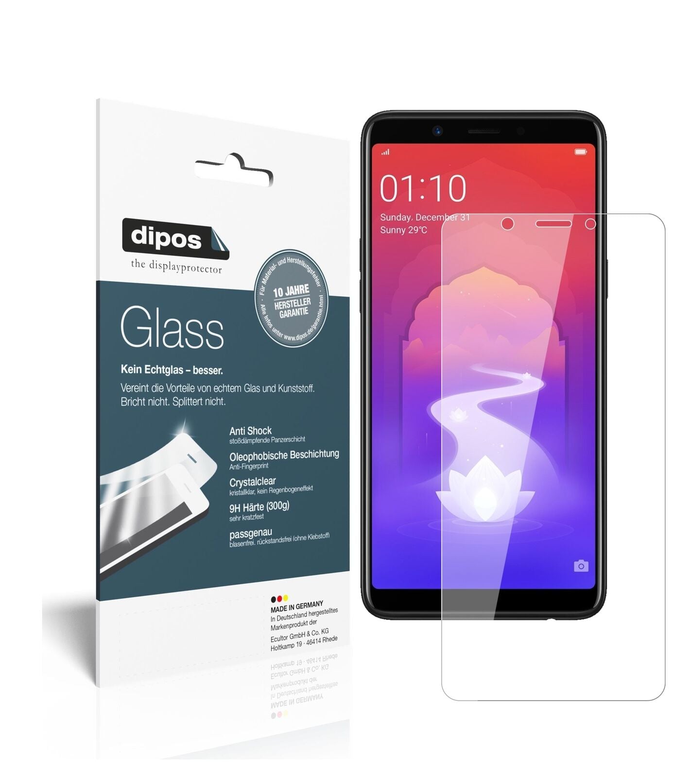 1x 9H Screen Protector for Oppo Realme 1