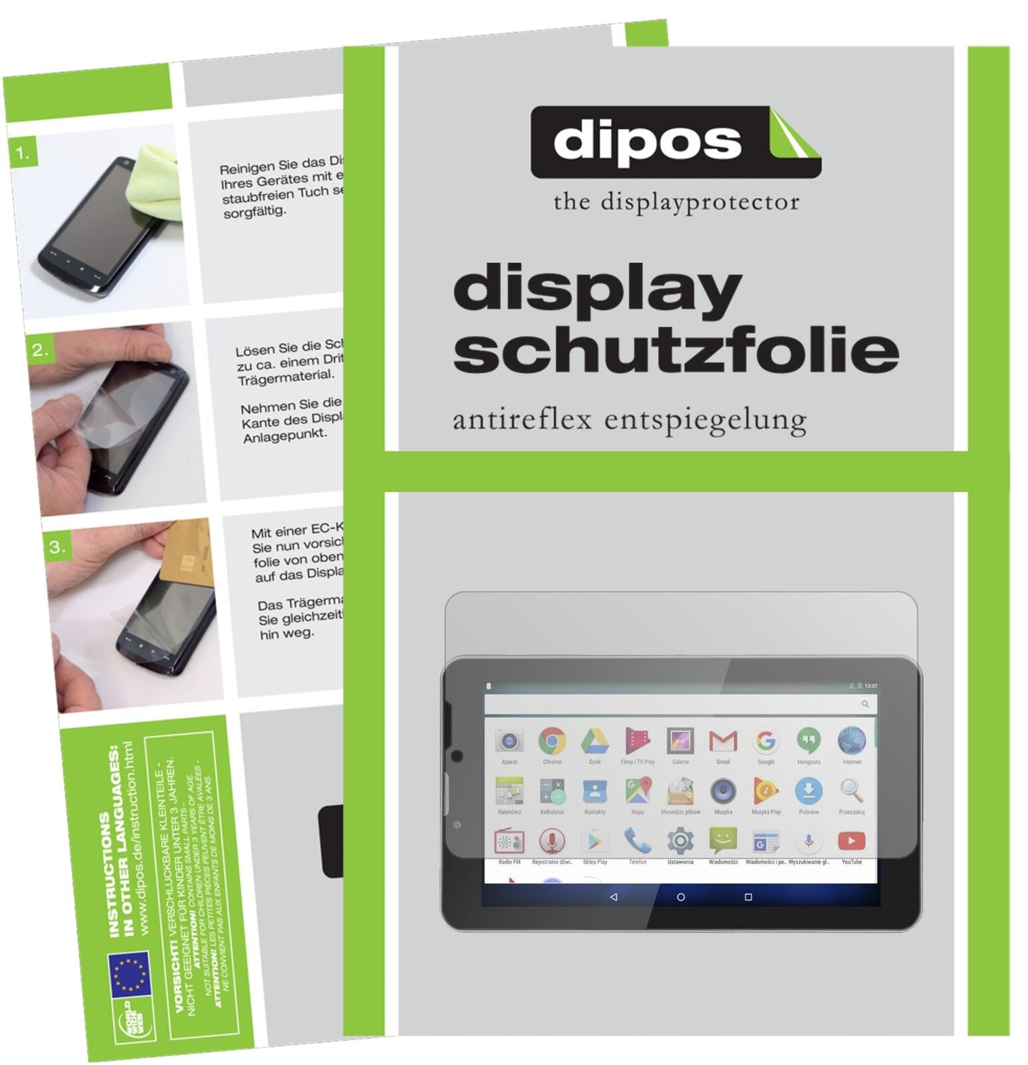 1x Schutzfolie matt für Krüger&Matz KM0701.1 Display-Schutzfolie