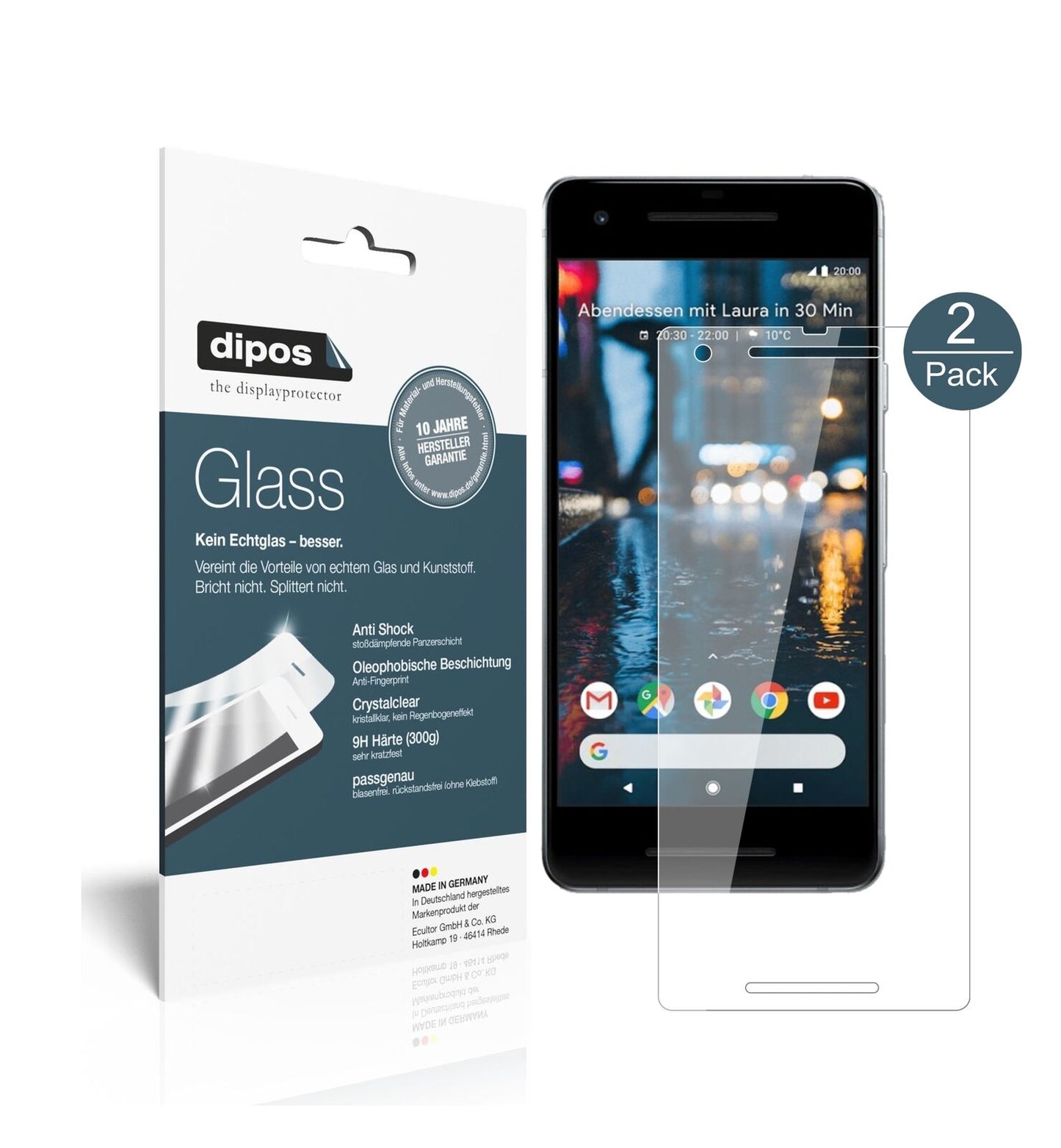 1x 9H Screen Protector for Google Pixel 2 Tempered Glass