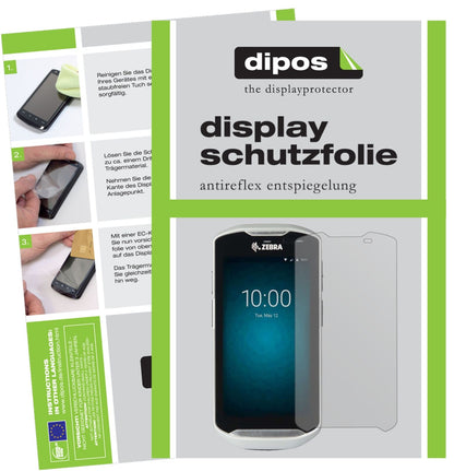 ZebraTC51 mit aufgebrachter dipos Displayschutzfolie, die lästige Fingerabdrücke minimiert