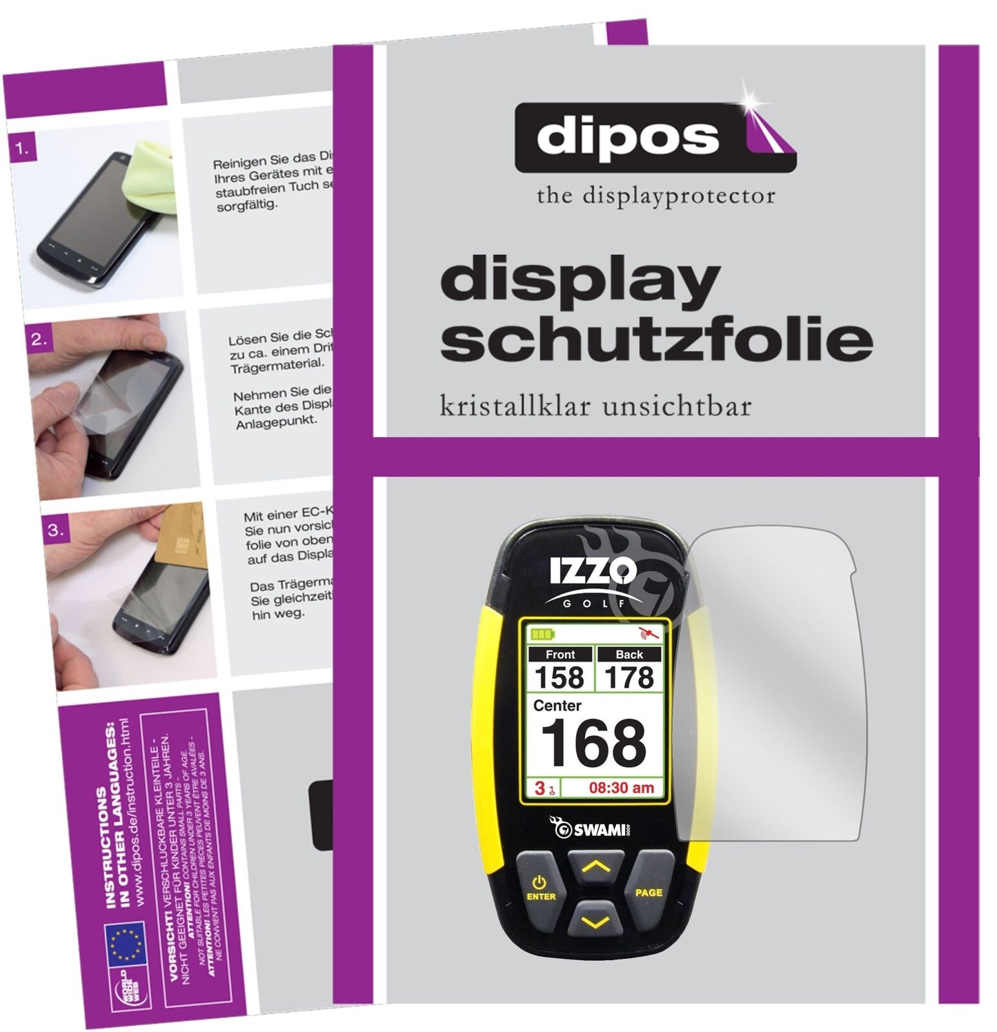 2x Schutzfolie klar für Izzo Swami 4000 Display-Schutzfolie