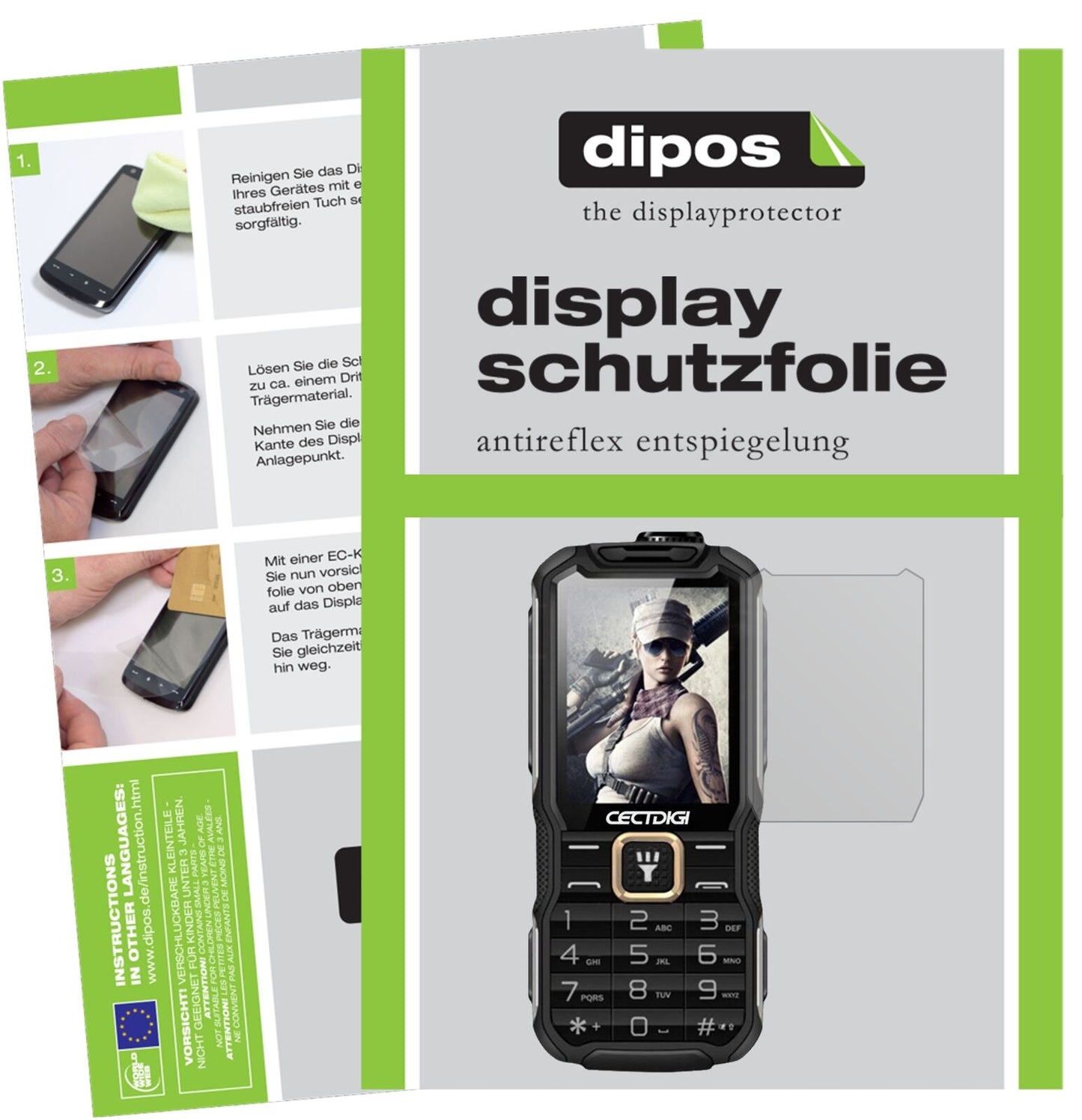 RugumT9900 mit aufgebrachter dipos Displayschutzfolie, die lästige Fingerabdrücke minimiert