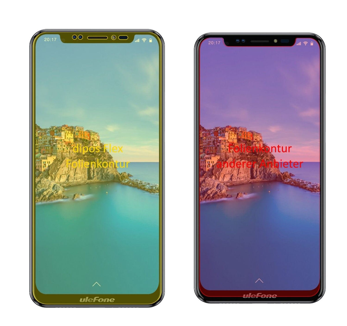 2x Full Cover Screen Protector for Ulefone X – Covers Curved Edges | dipos