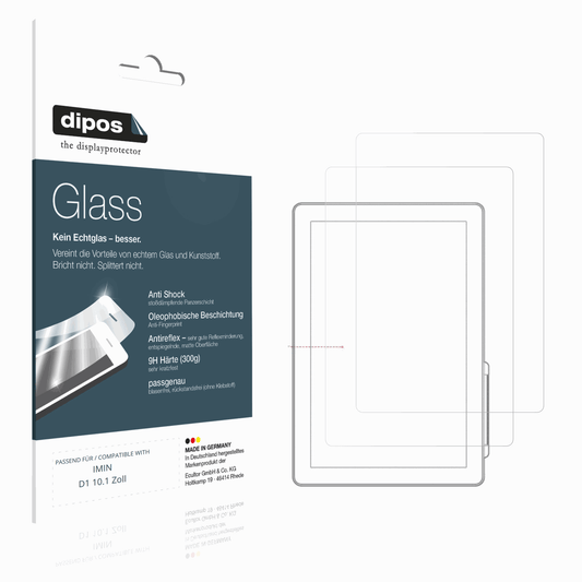2x Screen Protector for IMIN D1 10.1 Zoll matte Flexible Glass 9H dipos