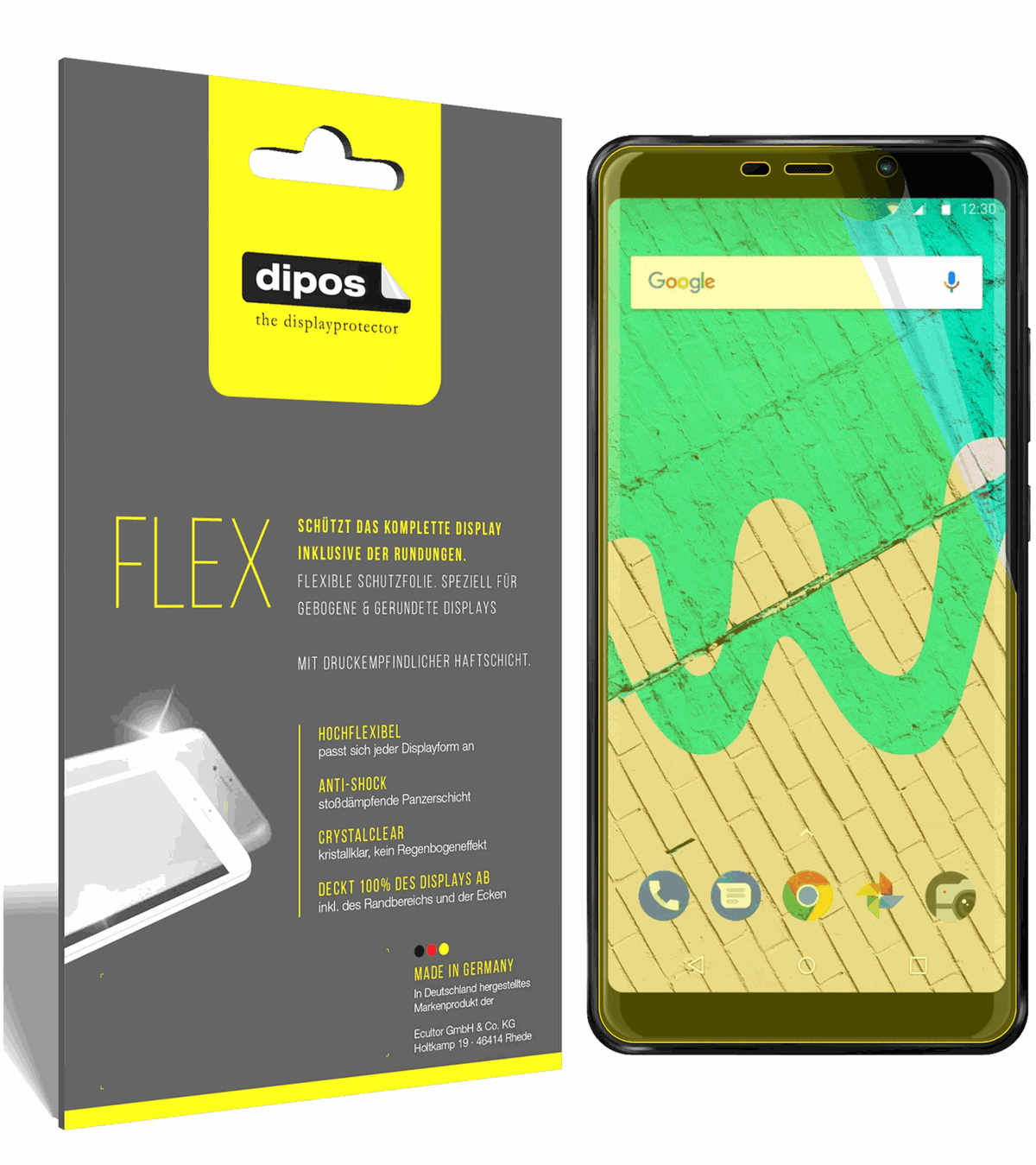 3x Screen Protector for Wiko View Max Protective Film covers 100% dipos Flex