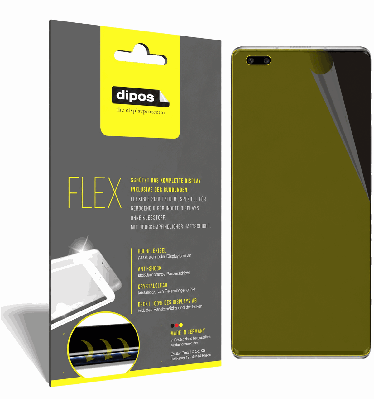 2x Screen Protector for Huawei Nova 8 Pro Protective Film covers 100% dipos Flex