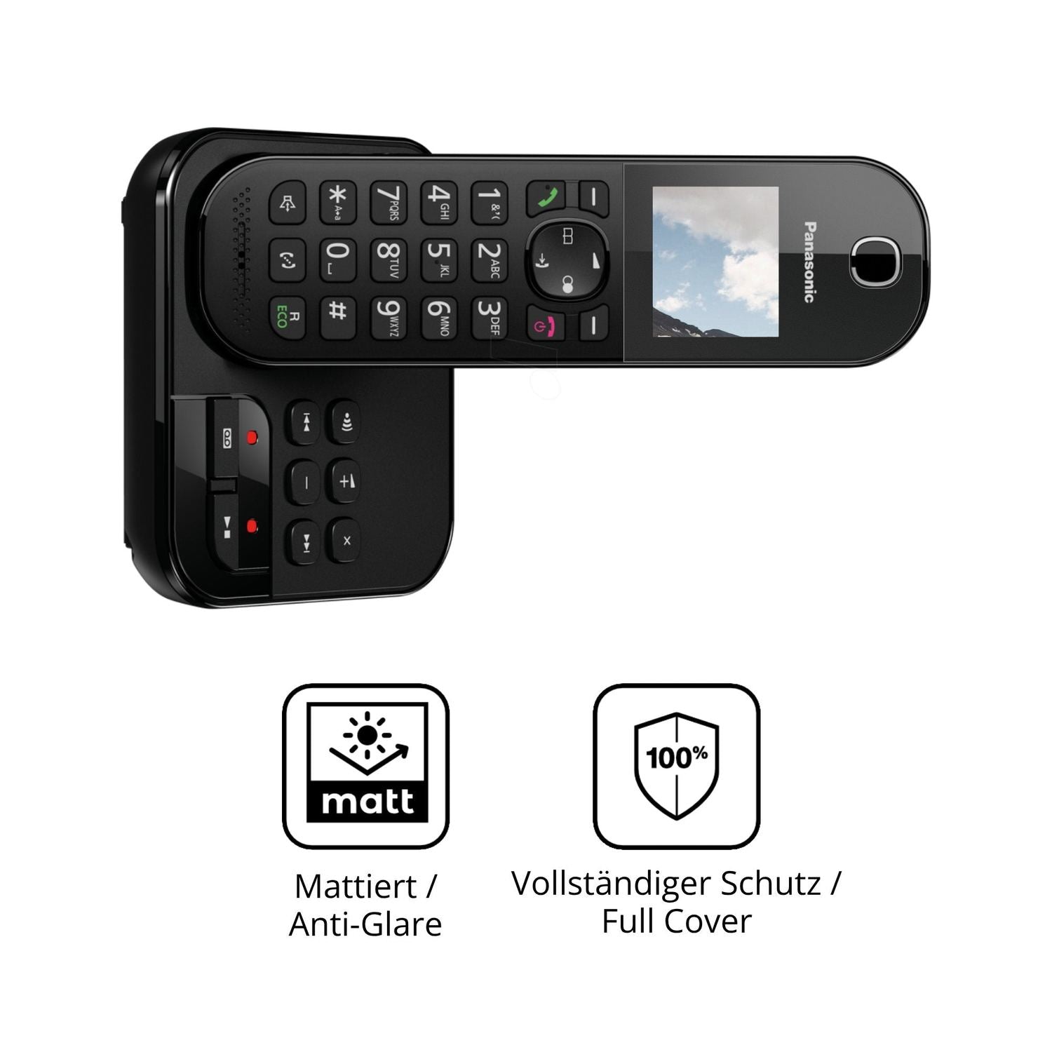 Flexible TPU-Folie passend zugeschnitten für Panasonic KX-TGC422, vollständige Abdeckung