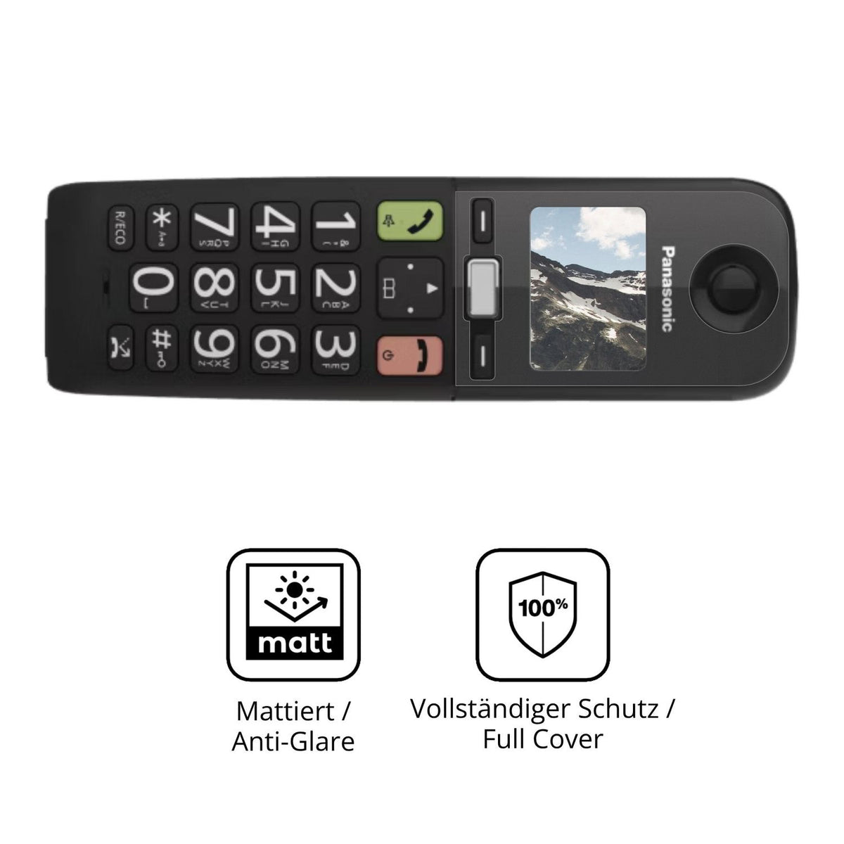 Flexible TPU-Folie passend zugeschnitten für Panasonic KX-TGU130, vollständige Abdeckung