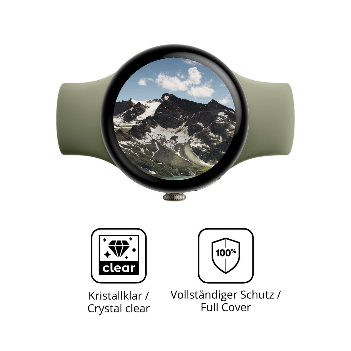 Dünne und klare Folie passend zugeschnitten für Google Pixel Watch 5 45mm
