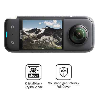 Dünne und klare Folie passend zugeschnitten für Insta360 X3