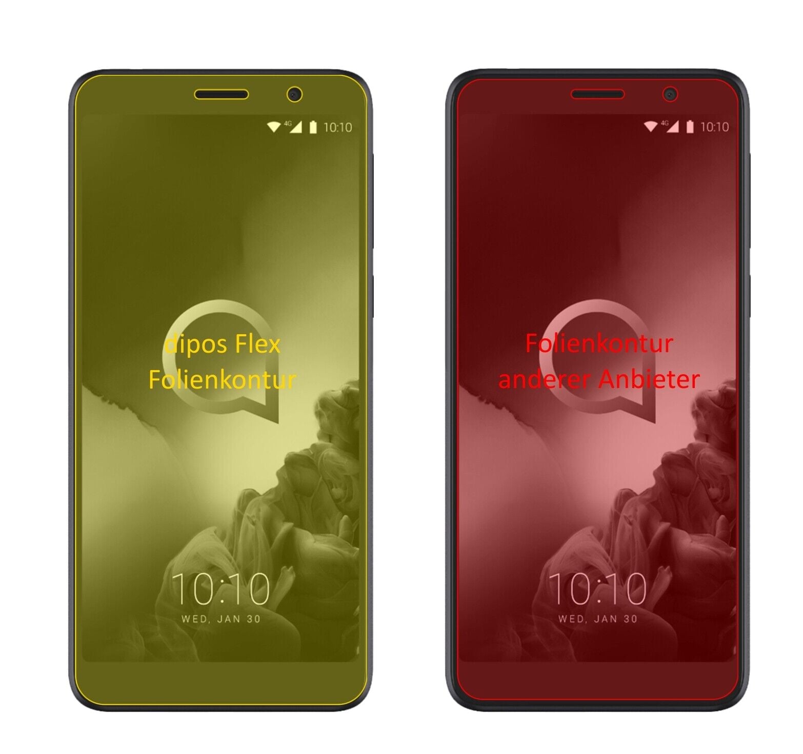 Klare Displayschutzfolie von dipos passend für Alcatel 1C (2019), 100% Displayabdeckung und blasenfreie Montage