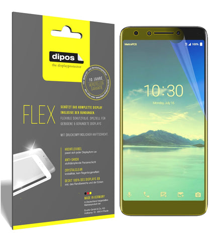 Klare Displayschutzfolie von dipos passend für Alcatel 7, 100% Displayabdeckung und blasenfreie Montage